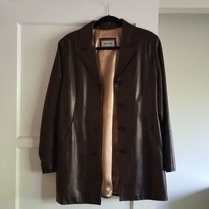 Leather Blazer- Brown
